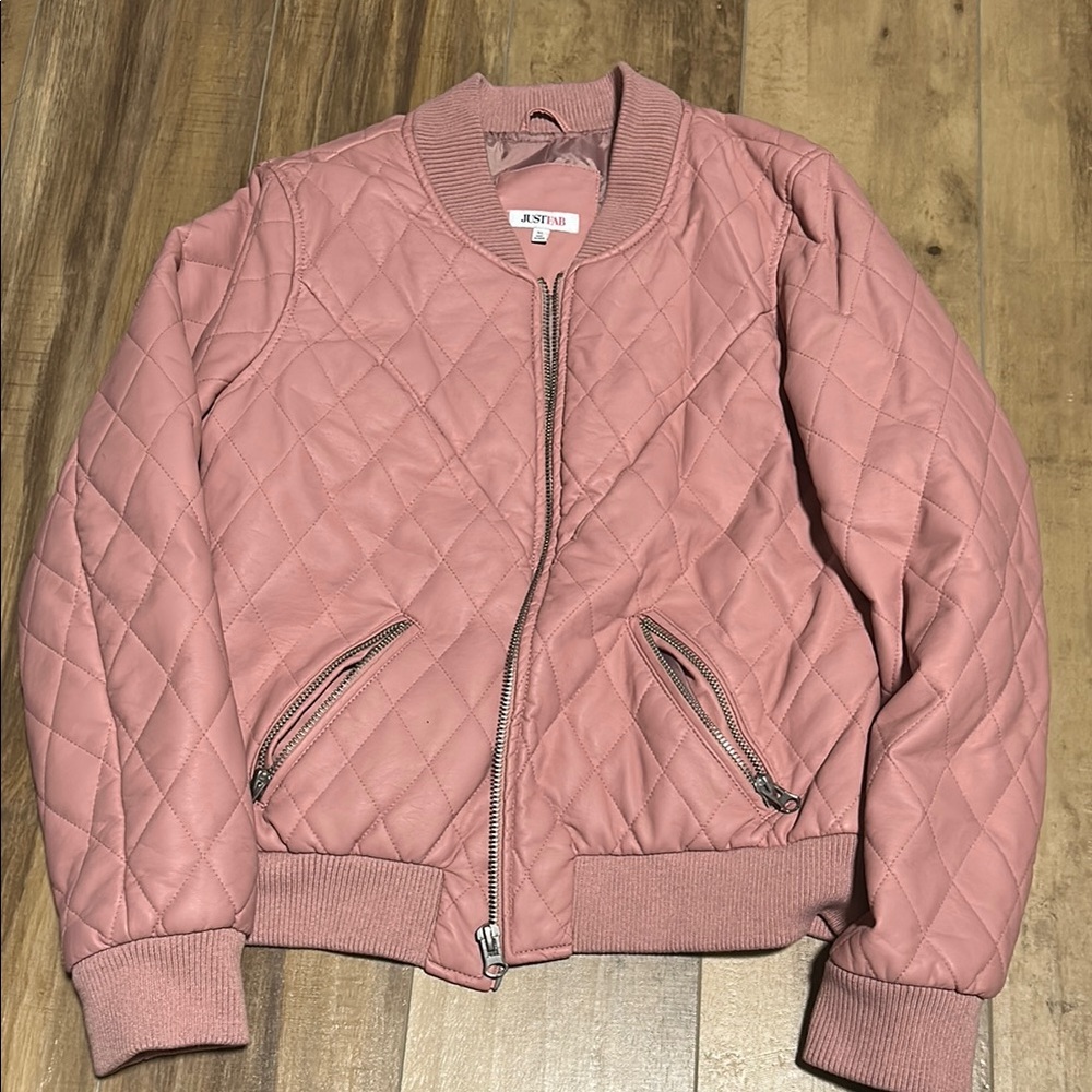 Astr Quilted Pink Bomber Jacket